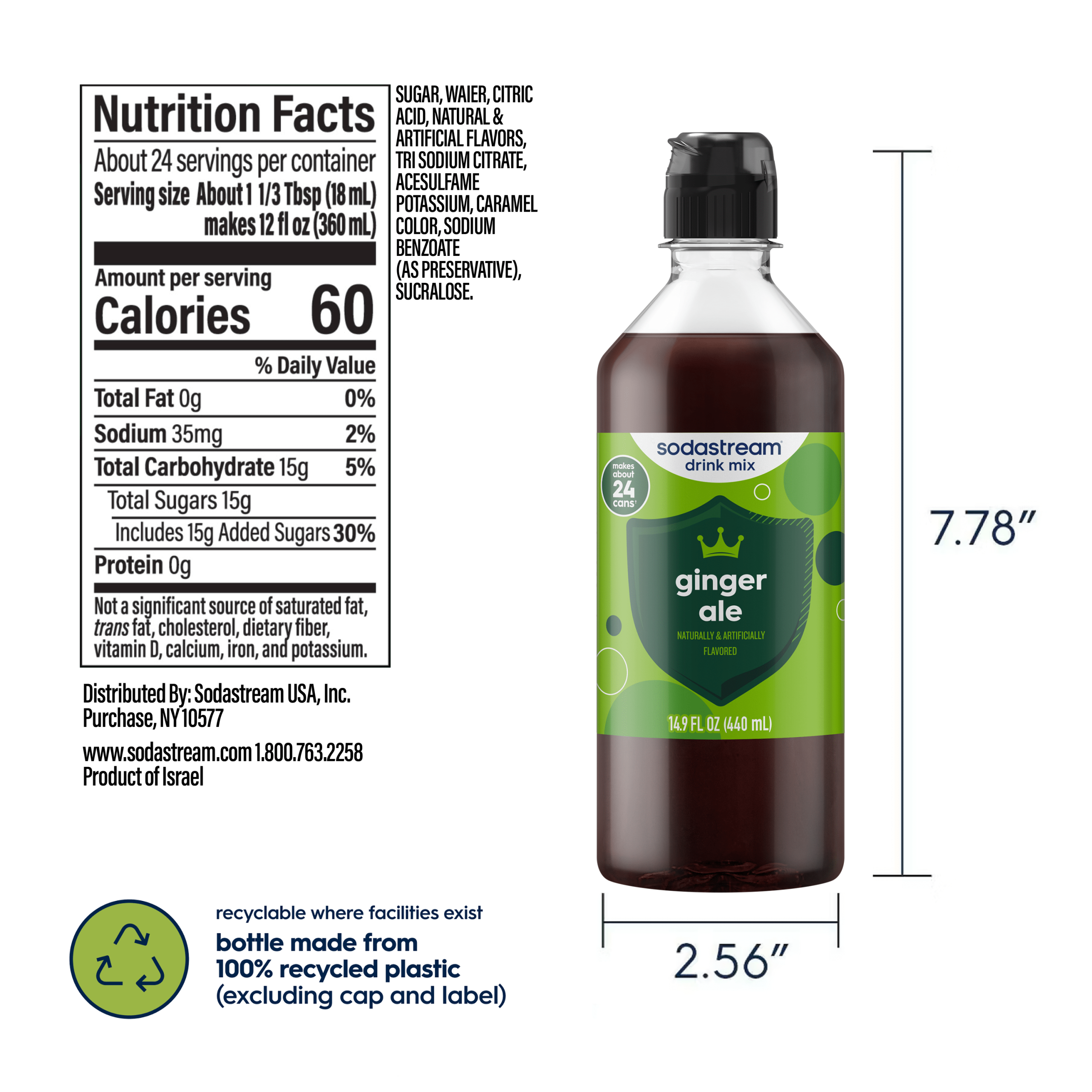 Sodastream Classics? Ginger Ale Drink Mix 4 Pack 440ml - Image 5