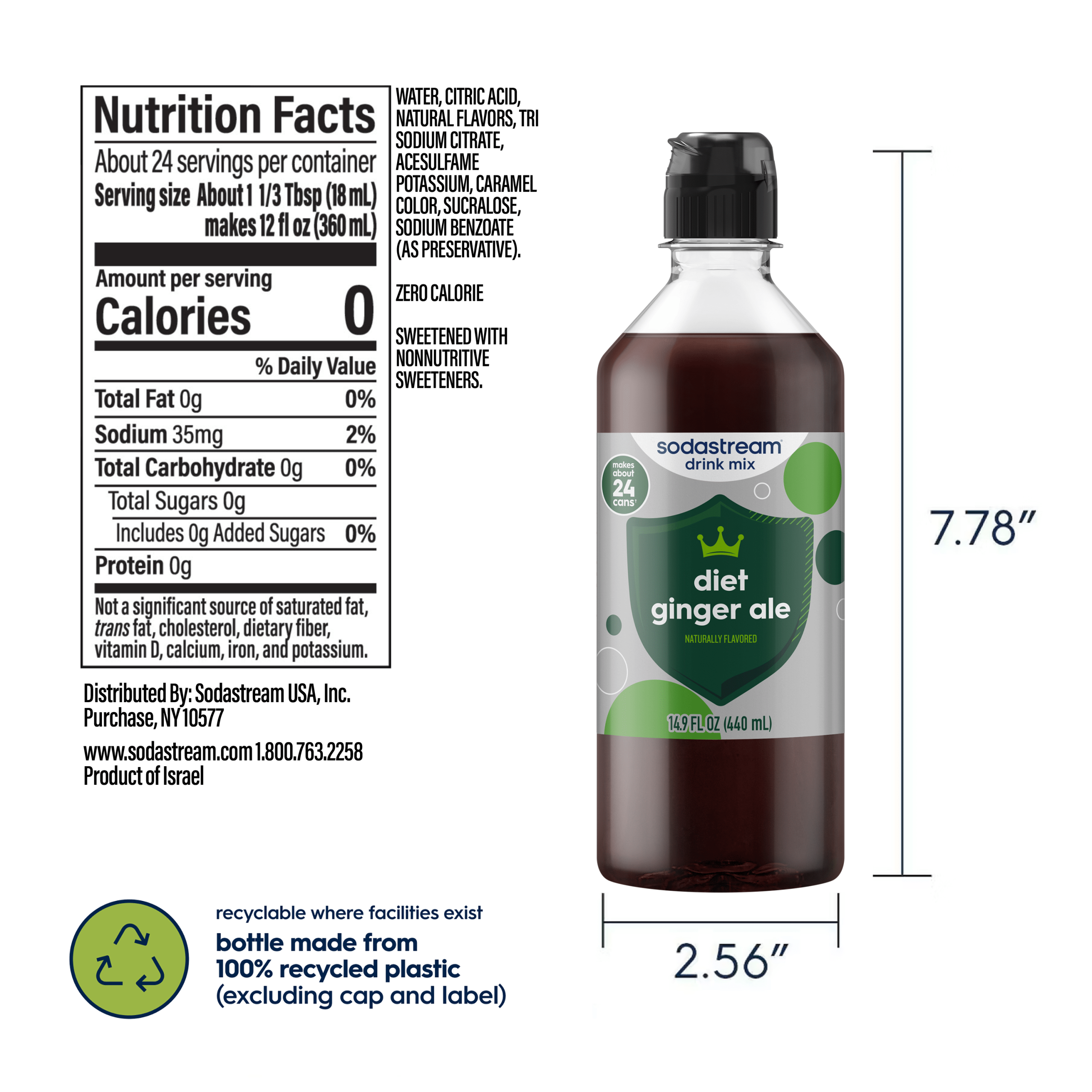 Sodastream Classics? Diet Ginger Ale Drink Mix 4 Pack 440ml - Image 6